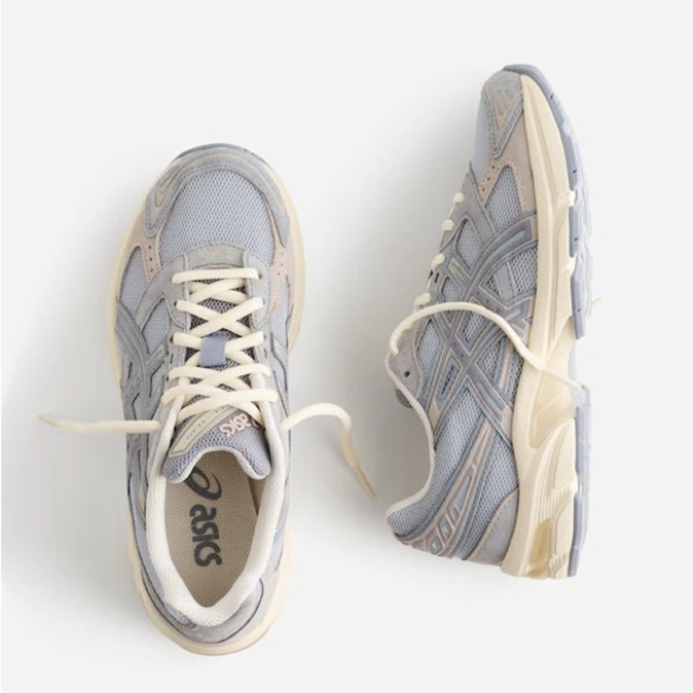 Madewell x ASICS Light Gray and Cream Mesh Sneakers
